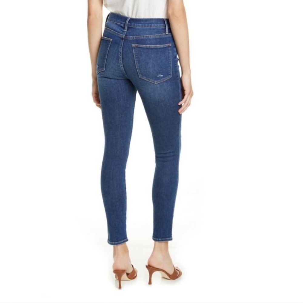 FRAME Le High Skinny Jeans Women 26 Clyde Distressed Medium Wash - Picture 3 of 11
